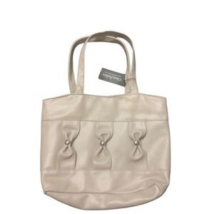 BeigeVegan Patent Leather Tote Bag